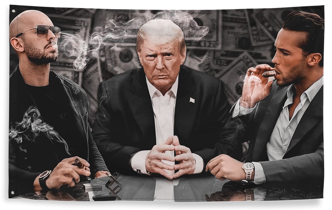 3 GOATS - Andrew Tate Flag, Donald Trump WallFlag