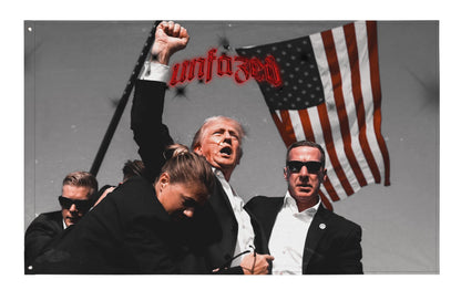 UNFAZED - Donald Trump Flag from Assassination Attempt Pennsylvania.