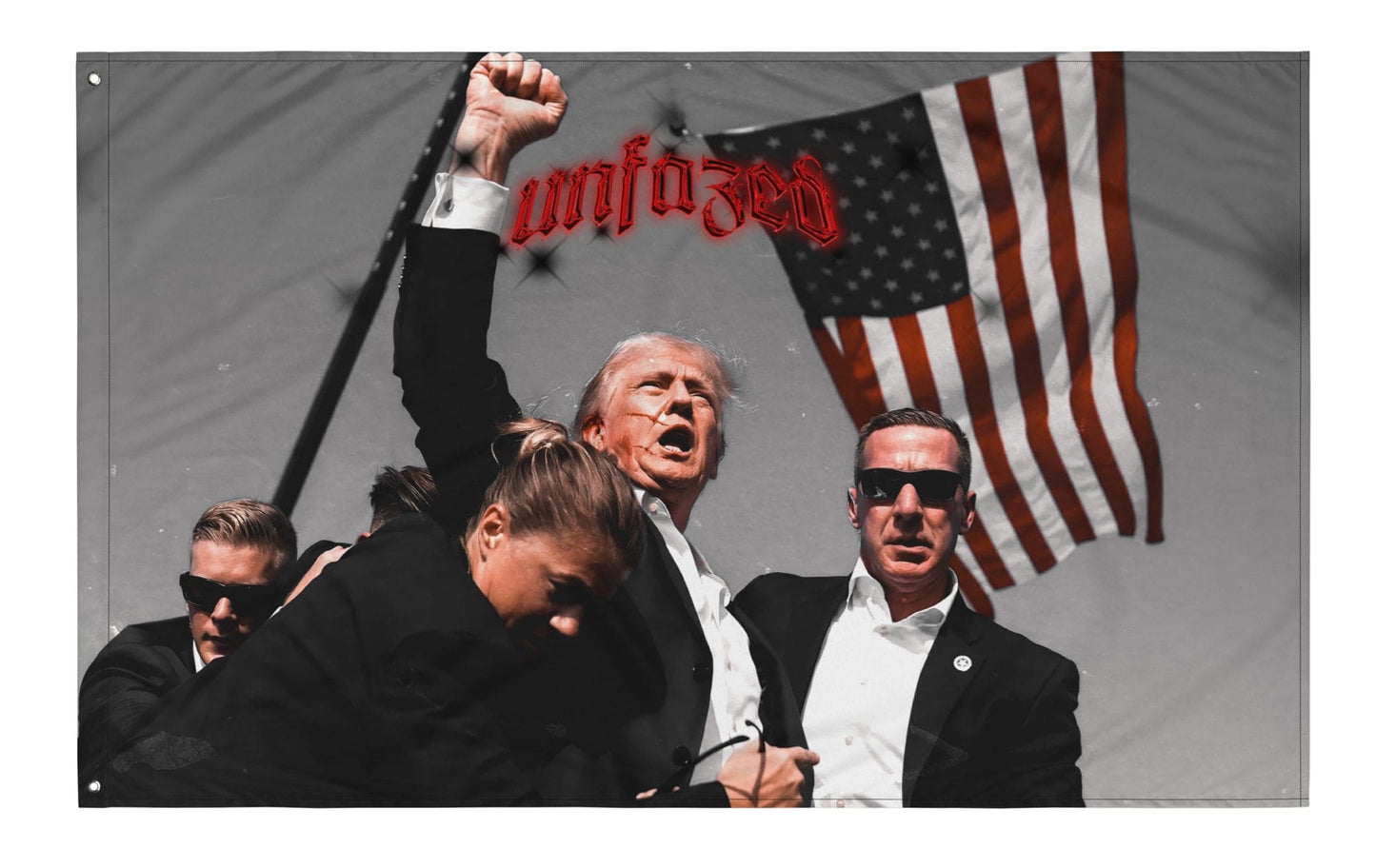 UNFAZED - Donald Trump Flag from Assassination Attempt Pennsylvania.