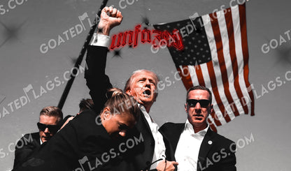 UNFAZED - Donald Trump Flag from Assassination Attempt Pennsylvania.